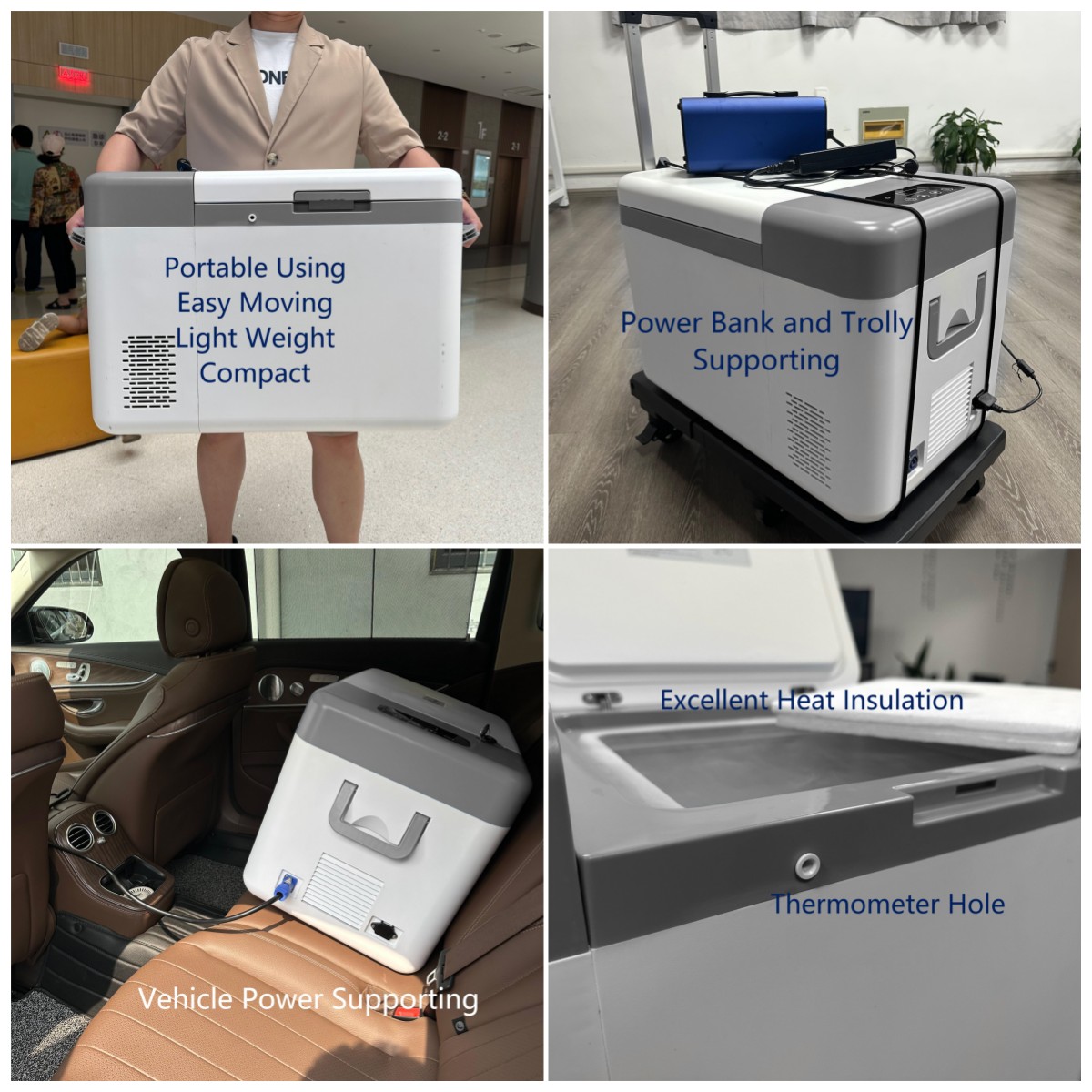 12V DC Hospital Vaccine Portable Freezer with Compressor and Precise Temperature Control