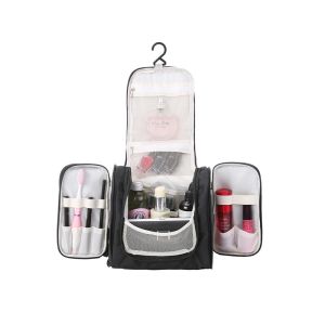 China 2019 Promotional Small Hanging Toiletry Bag , Folding Cosmetic Bag Polyester Canvas on sale