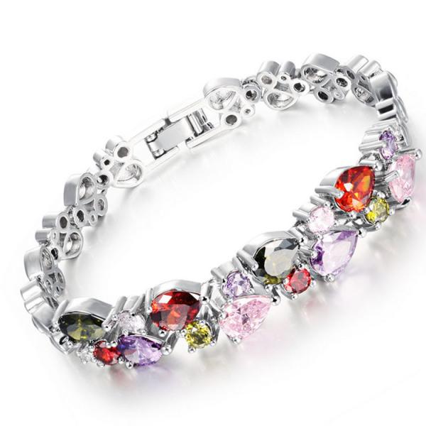 Gorgeous Cubic Zirconia Bracelet for Women Gold Plated Tennis Bracelet