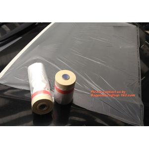 HDPE taped paint masker film, masking plastic film with tape, masking plastic film with tape in dispenser, Washi tapeS