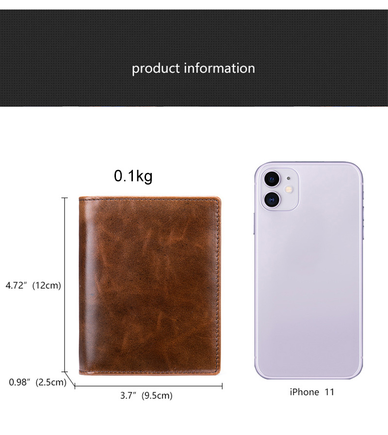 Multi-function Card Holder Genuine Leather Wallet for Men Daily Used from Minibook