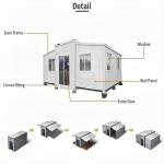 Modern Design Prefabricated House Villa for Holiday 2 Bedrooms Expandable