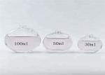 30ml 50ml 100ml Flat Round Small Perfume Bottles , Clear Glass Spray Bottle