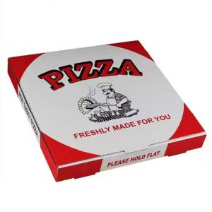 China Customized Size Logo Biodegradable Food Grade Paper Pizza Boxes Paperboard Rigid Boxes Disposable Fast Food Packaging factory