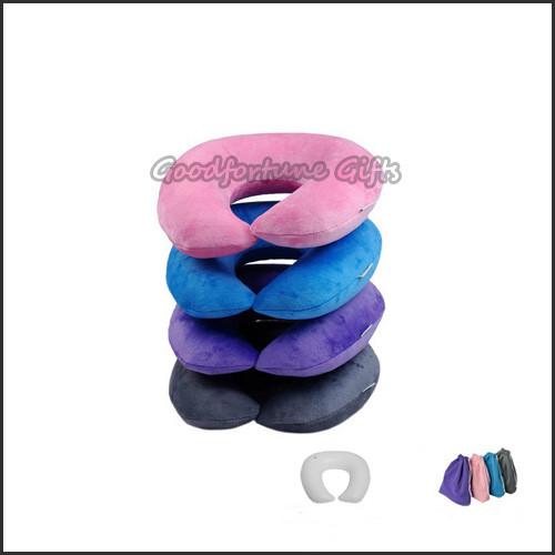 promotional Eco plush tavel home office u health support inflatable pillow