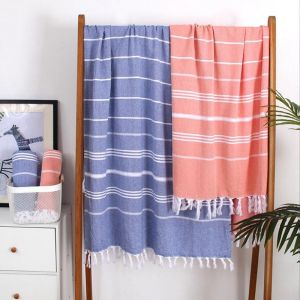 China Lightweight Tassel Beach Towel Custom Turkish Cotton Beach Towel Hypoallergenic factory