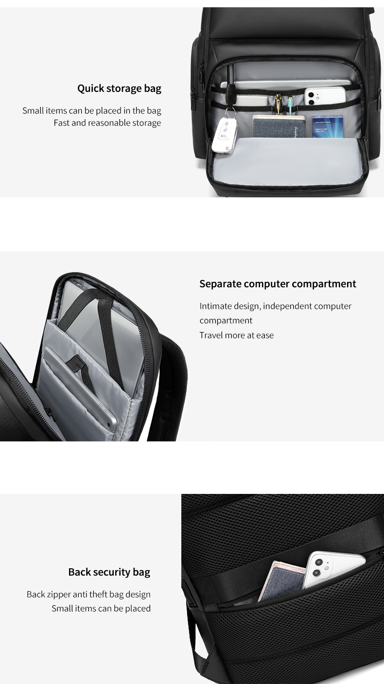 High grade gift custom logo men's outdoor waterproof laptop bag business Backpack