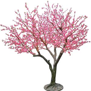 China 2m Height Real Touch Artificial Flowers Peach Blossom Fake Pink Sakura Tree factory