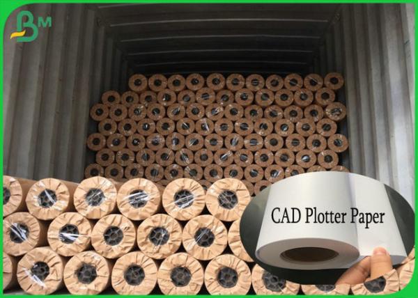 China 50gsm to 80gsm Large Format Rolls CAD Plotter Paper for inkjet printing factory