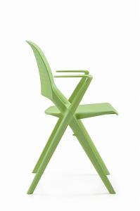 China Modern Stackable Dining Room Chairs Green Plastic Dining Chairs For Home Decor factory
