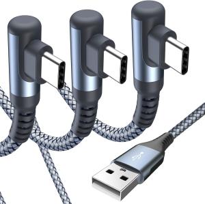 China 3A USB Type C Cable Right Angle Nylon Braided for iPhone Samsung Galaxy factory