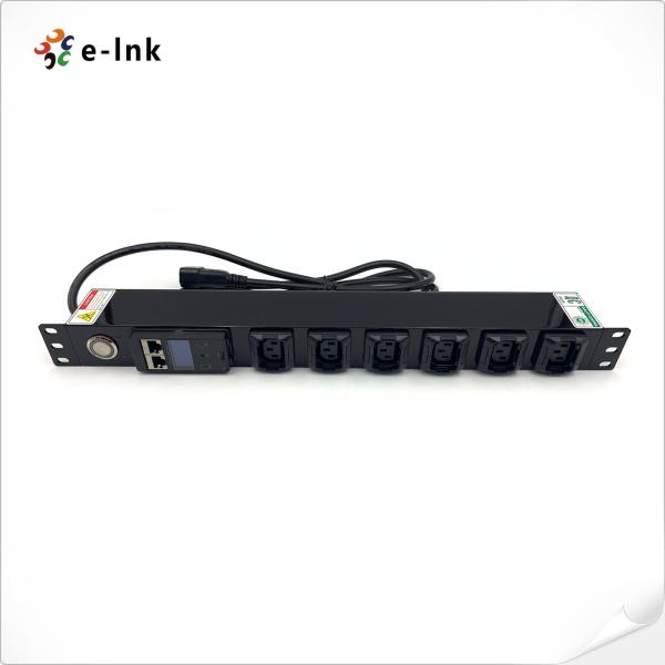Power Distribution Unit 19 Inch 1U 6 Port Intelligent Remote Controlled Metered