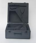 Waterproof Aluminum Hard Case Two Metal Locks Black Fireproof Panel For Tools