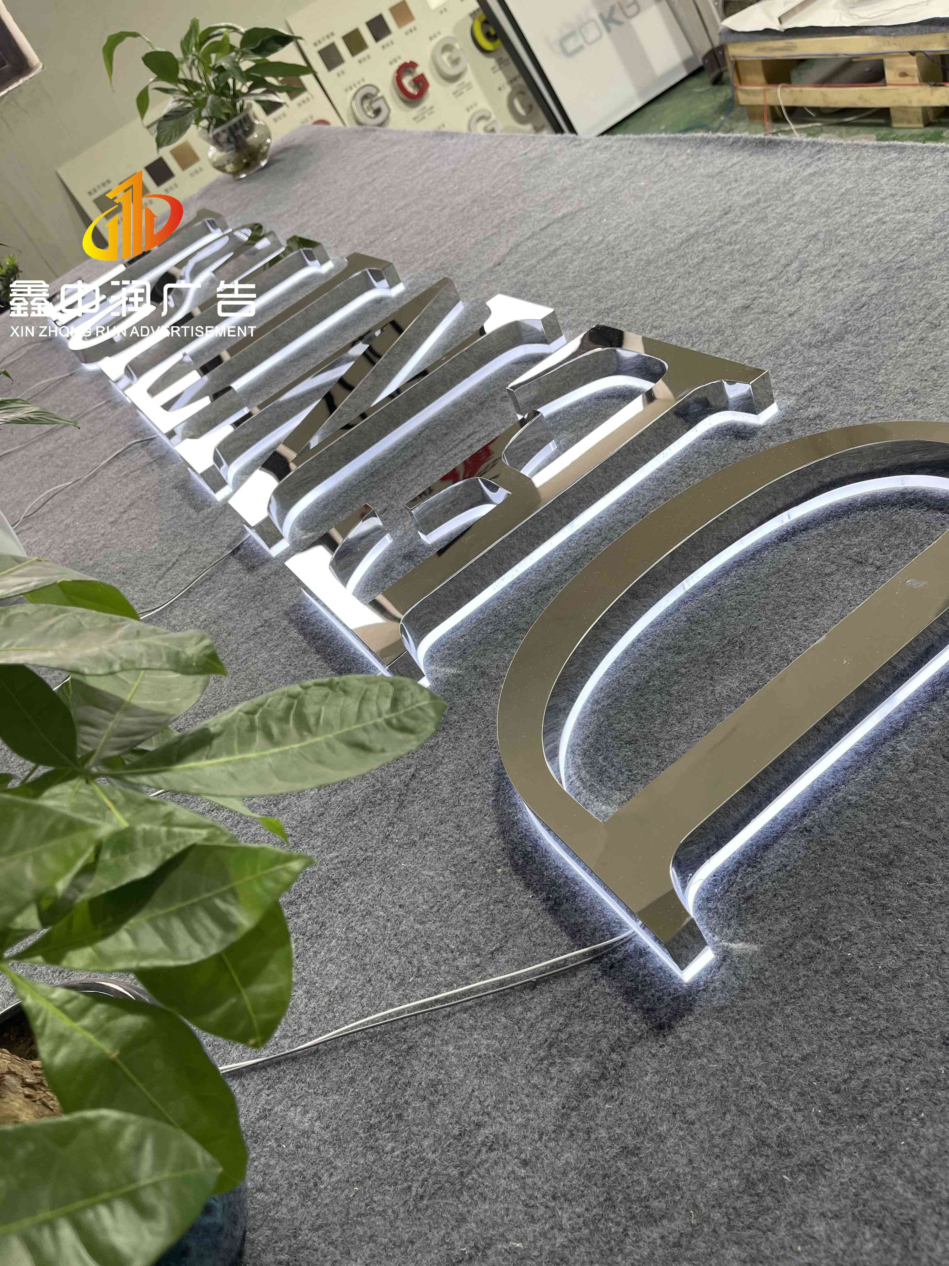 Factory supplier custom silver mirror 3D backlit Led lettering signs