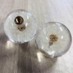 Gear shift knob with real dandelion inside