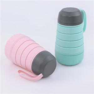 China FDA 400ml Silicone Collapsible Bottle For Outdoor Sports factory