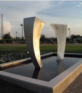 China Decorative Outdoor Garden Water Fountain Stainless Steel Sculpture factory