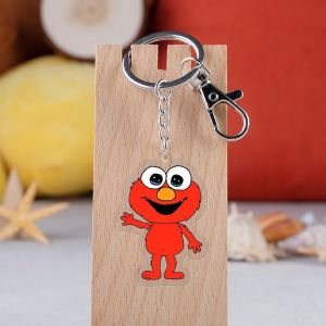 Metal Ring Attachment Transparent Acrylic Keychain Durable Cartoon Sesame Street