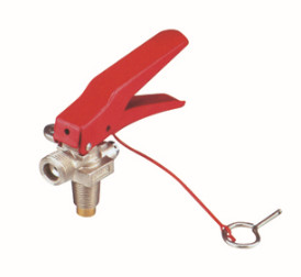 CO2 Cartridge Fire Extinguisher Fittings , Safety Chrome Valve With Loop