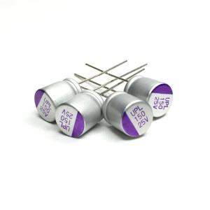 China 25v150uf Solid Capacitors Audio Capacitance Radial Lead Cap UPL1E151M0808 125℃ factory