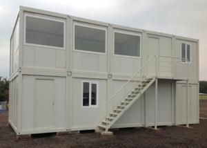 China Stable Prefabricated Container Homes Sliding Window With Light Gray PVC Flooring factory