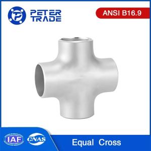 China Seamless Equal Cross Stainless Steel Pipe Fitting ASME B16.9 ASTM A403 WP316/316L WP304/304L For Piping Solutions factory
