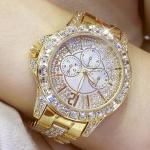 3BAR Alloy Quartz Watch 38mm Rose Gold Watches For Women Diamonds