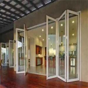 China Enhanced Energy Efficiency Aluminum Alloy Bifold Waterproof Doors With Stainless Steel factory