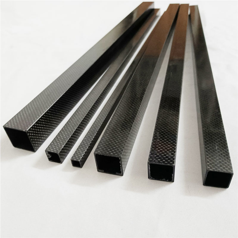 100% 3K Braided Carbon Fiber Rectangular Tube Unidirection Weave