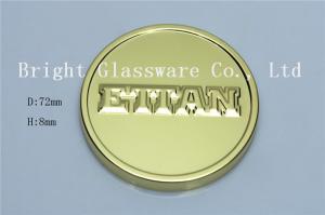 China electroplating gold metal lids with emboss logo for candle holder factory