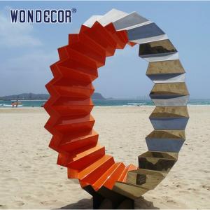 China Three Dimensional Stainless Sculpture Folded Corner Cylinder Geometry factory