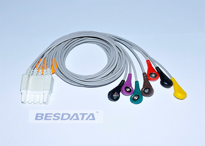 3 / 5 / 7 Leads Snap Ender ECG Cables And Leadwires For Patient Monitoring System