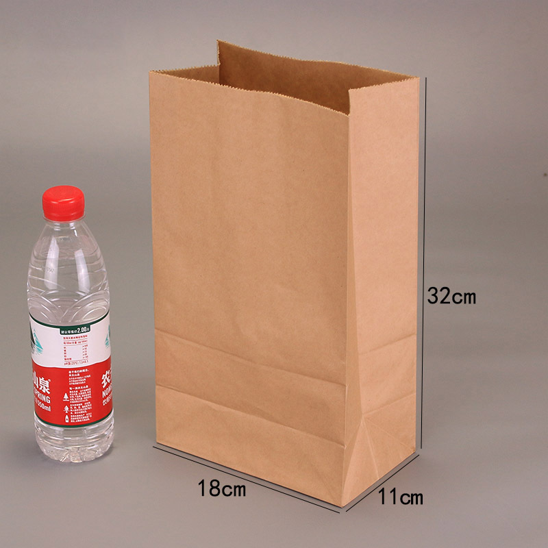 Custom Order Accepted Food Grade Kraft Paper Bag Without Handle for Bread Packaging