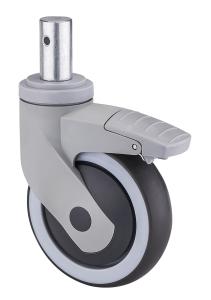 China Dajin Medical Casters 125mm 5 Inch Threaded Stem Swivel Caster Wheels factory