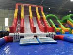 Outdoor Huge Bounce House Adult Kids Pvc Slide With Pool Inflatable Water Park