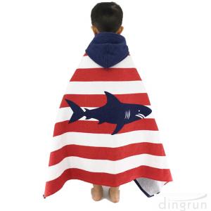 China Children Hooded Towel 100% Natural Cotton Beach Poncho Towels Swim Bath Towels factory
