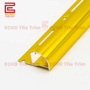 China Gold Aluminum Tile Trim Profile Bullnose Tile Edging Trim For Tiles on sale