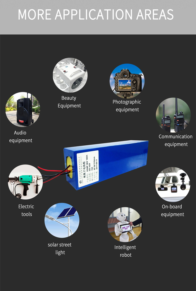 Rechargeable 18650 Lithium Ion Battery 36V 16AH Electric Bicycles Scooters Motorcycle Lithium Battery