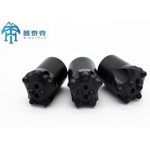 China 34mm 7 Degree Tapered Button Bit with Zinc-Coated Inside and Ballistic Button Shape for Hard Rock Drilling factory