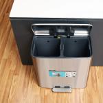 Home Kitchen Stainless Steel Foot Pedal Waste Bin 56L Capacity Soft Close Inner