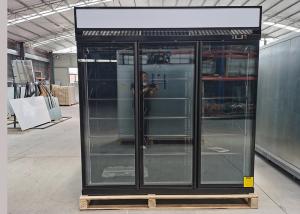 R290 Three Glass Door Fridges Top Mount Display BLACK
