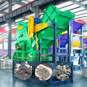 China Aluminum Copper Wire Radiator Shredder Hammer Mill Metal Crusher Scrap Steel Crusher Machine Price factory