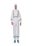 Anti - Spray Medical White Disposable Coveralls With Reflective Tape