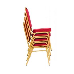 Red Fabric Banquet Chair Stackable Hotel Restaurant Seating