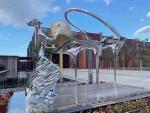 Contemporary Metal Sculpture Stainless Steel Artwork For Park Decoration