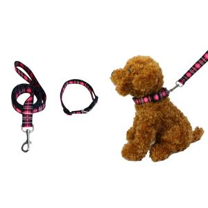 China Bright Dog Lead And Collar Set Adjustable 30-48cm Buckledown Dog Collars factory