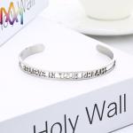 Inspirational Fadeless Letter Hollow Carved Bracelet