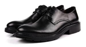 China Handmade Footwear Mens Black Lace Up Dress Shoes Comfortable With Thick Platforms factory