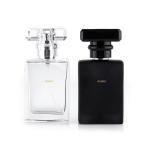 50ml Transparent/Black Glass Clear/Smooth Rectangle Bottle With Transparent