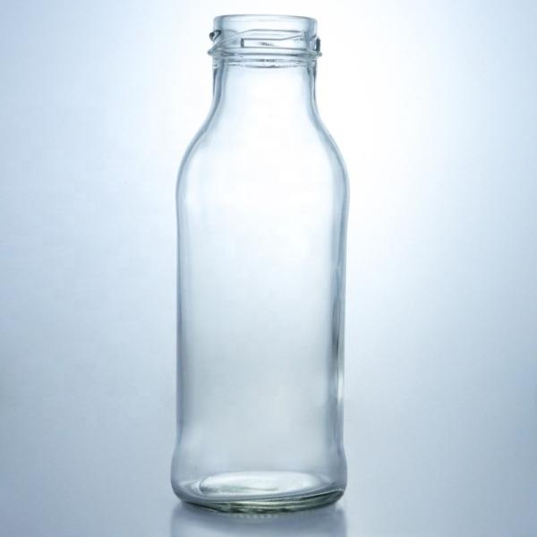 Custom Capacity Juice Milk Ketchup Salad Chili Sauce Glass Bottle with Metal Lid